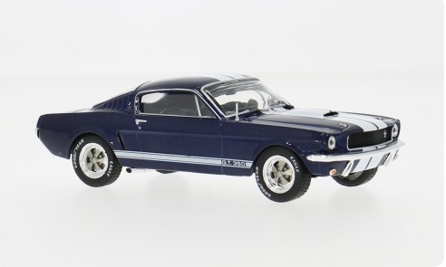 Ford Mustang Shelby GT 350 1965 Donkerblauw/Wit - 1:43